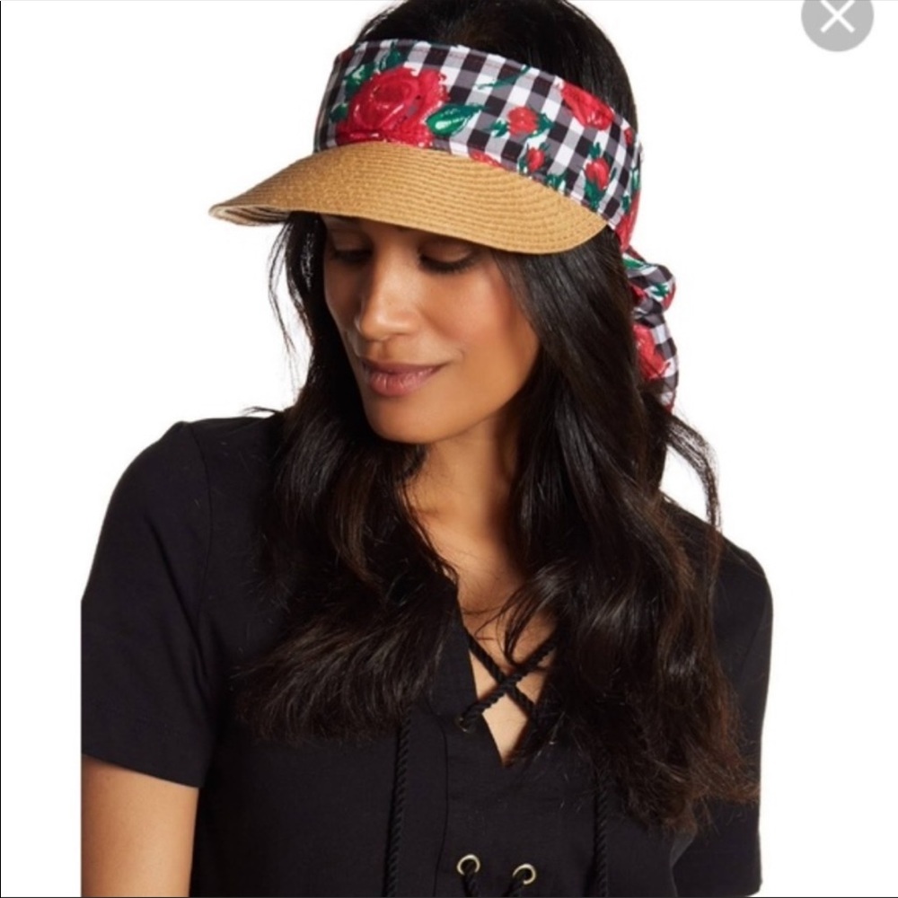 Betsey Johnson fabric tie visor